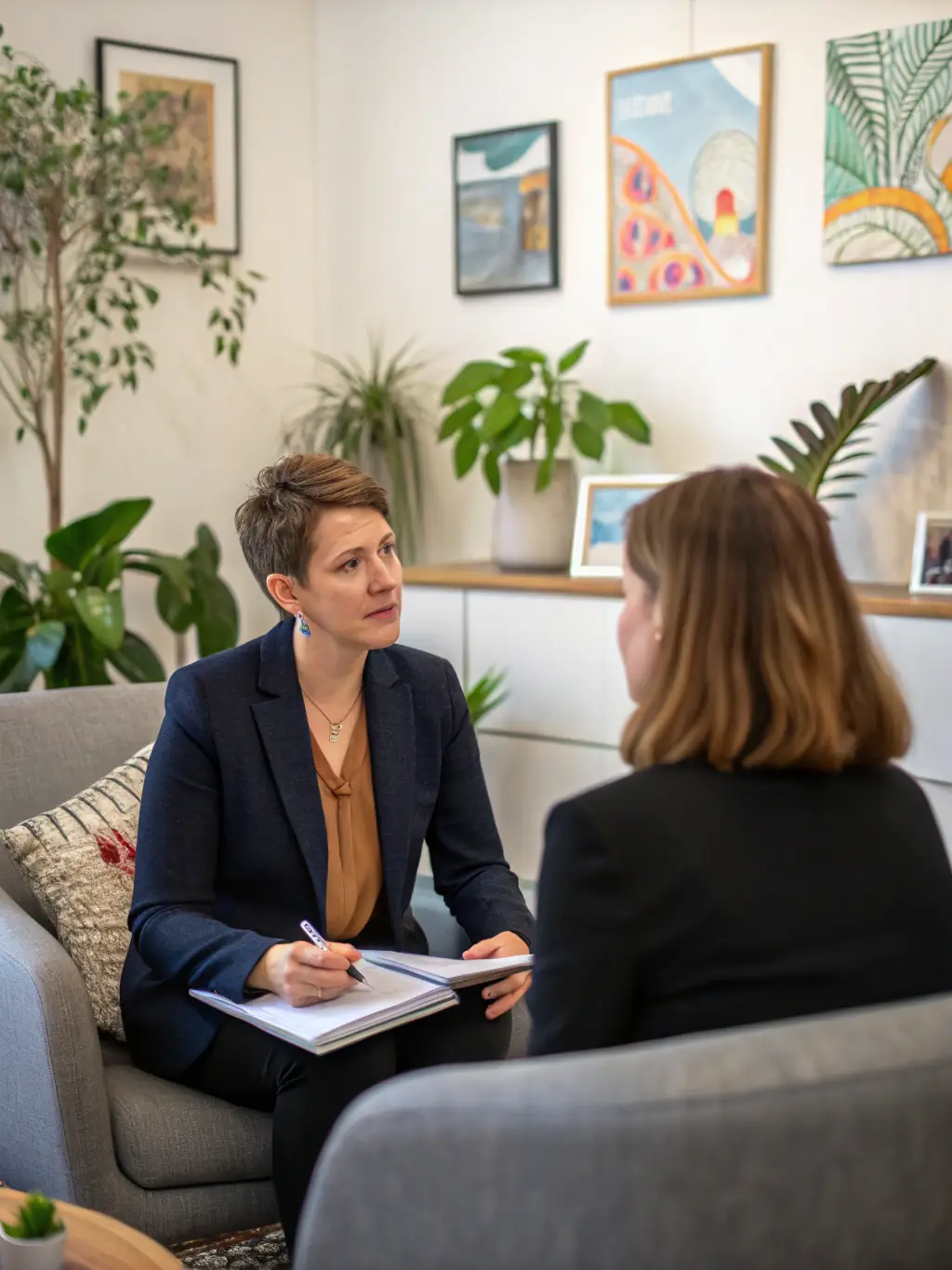 A RealtorLegal Hub lawyer providing personalized legal advice to a real estate agent in a friendly and professional setting.